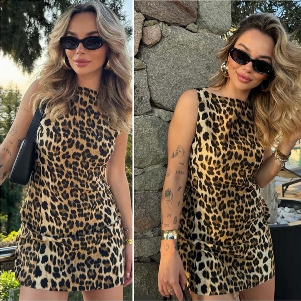 Leopard print viral mini dress